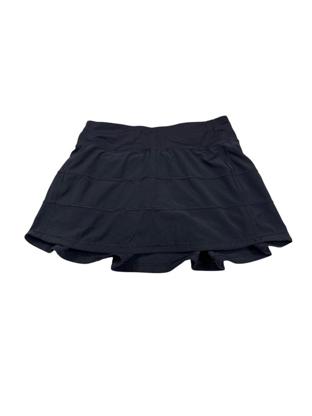 Lululemon Womens Black Athletic pleated Skirt With cut shorts Size 2 (X921)